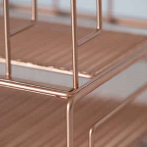 Fontvieille Desk Organizer with File Sorters and Drawer - Rose Gold