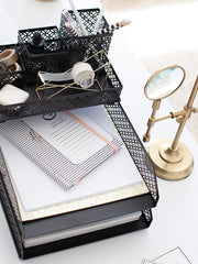 Load image into Gallery viewer, Riviera 6 Piece Black Interlocking Desk Organizer Set
