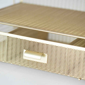 Load image into Gallery viewer, Fontvieille Desk Organizer with File Sorters and Drawer - Gold

