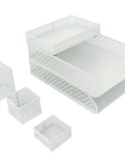 Load image into Gallery viewer, Riviera 6 Piece White Interlocking Desk Organizer Set
