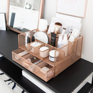 Rose Gold Desk Organizer with Drawer