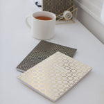 Load image into Gallery viewer, Decorative Notebooks - Set of 4 - Dark Grey and Cream with Gold Foil
