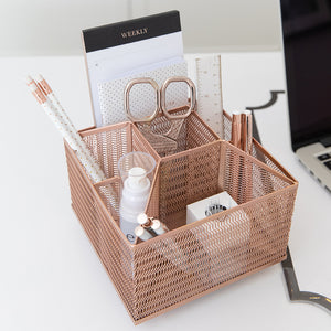 Rose Gold Rotating Pen Cup - Pencil Cup