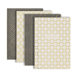 Load image into Gallery viewer, Decorative Notebooks - Set of 4 - Dark Grey and Cream with Gold Foil
