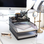 Load image into Gallery viewer, Riviera 6 Piece Black Interlocking Desk Organizer Set
