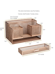 Load image into Gallery viewer, Rose Gold Desk Organizer with Drawer
