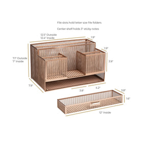 Rose Gold Desk Organizer with Drawer