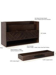 Load image into Gallery viewer, Brown Wooden Mail Organizer with Drawer

