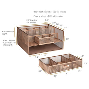 Rose Gold Desk Organizer with Drawer
