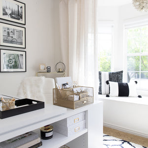 Load image into Gallery viewer, Gold Desk Organizer with Drawer
