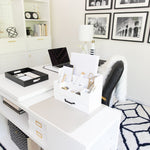 Load image into Gallery viewer, White Wooden Office Supplies Organizer
