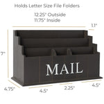 Load image into Gallery viewer, Espresso Brown Wooden Mail Organizer - 3 Tier
