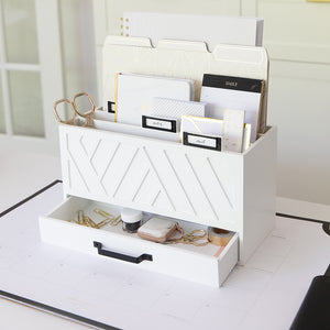 Load image into Gallery viewer, White Wooden Mail Organizer - 3 Tier - Decorative Inbox - Letter Sorter
