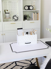 Load image into Gallery viewer, White Wooden Pen Organizer - Pencil Organizer
