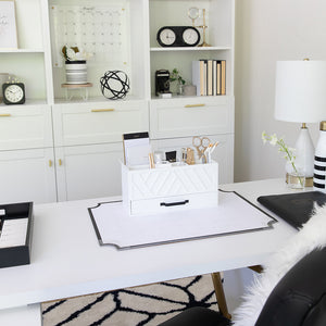 Load image into Gallery viewer, White Wooden Pen Organizer - Pencil Organizer
