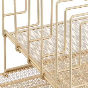 Gold Desk Organizer with File sorters and Drawer