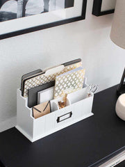 Load image into Gallery viewer, White Wooden Mail Organizer - 3 Tier with Label Holder
