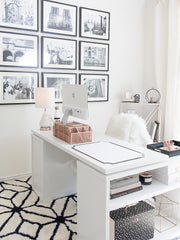 Load image into Gallery viewer, Rose Gold Monitor Stand with Drawers
