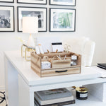 Load image into Gallery viewer, BLU MONACO Natural Wooden Office Supplies Organizer
