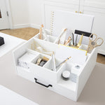Load image into Gallery viewer, White Wooden Office Supplies Organizer
