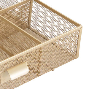 Gold Desk Organizer with File sorters and Drawer