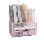 Load image into Gallery viewer, Fontvieille Desk Organizer with File Sorters and Drawer - Pink
