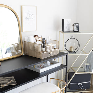 Gold Desk Organizer with Drawer