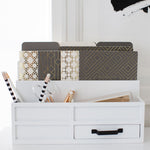 Load image into Gallery viewer, Decorative Notebooks - Set of 4 - Dark Grey and Cream with Gold Foil
