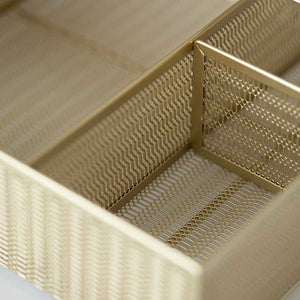Fontvieille Desk Organizer with File Sorters and Drawer - Gold