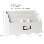 Load image into Gallery viewer, White Wooden Mail Organizer - 3 Tier with Label Holder
