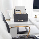 Load image into Gallery viewer, Grey Mail Organizer - Desktop Mail Holder with Drawer by Blu Monaco
