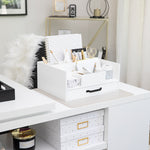 Load image into Gallery viewer, White Wooden Office Supplies Organizer
