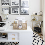 Load image into Gallery viewer, Gold Desk Organizer with Drawer
