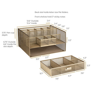 Load image into Gallery viewer, Gold Desk Organizer with Drawer

