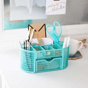 Load image into Gallery viewer, Fontvieille Aqua Desk Organizer with Drawer
