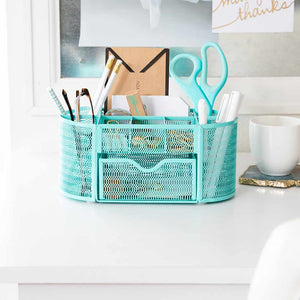 Load image into Gallery viewer, Fontvieille Aqua Desk Organizer with Drawer
