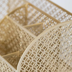 Load image into Gallery viewer, Riviera Designer Metal Desk Organizer with Drawer - Gold
