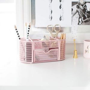 Fontvieille Pink Desk Organizer with Drawer