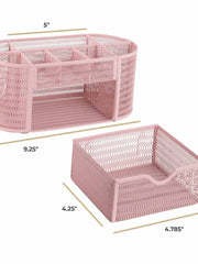 Load image into Gallery viewer, Fontvieille Pink Desk Organizer with Drawer
