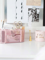 Load image into Gallery viewer, Fontvieille Pink Desk Organizer with Drawer
