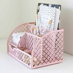 Load image into Gallery viewer, Riviera Designer Metal Desk Organizer with Drawer - Pink
