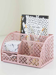 Load image into Gallery viewer, Riviera Designer Metal Desk Organizer with Drawer - Pink
