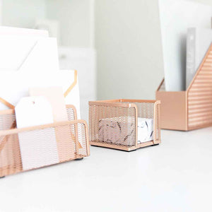 Fontvieille 5 Piece Rose Gold Desk Organizer Set with Desktop Hanging File Organizer