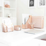 Load image into Gallery viewer, Fontvieille 5 Piece Rose Gold Desk Organizer Set with Desktop Hanging File Organizer
