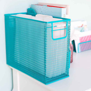 Fontvieille 5 Piece Teal Desk Organizer Set with Desktop Hanging File Organizer
