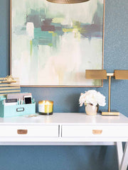 Load image into Gallery viewer, Teal Wooden Mail Organizer - 3 Tier with Label Holder