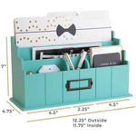 Load image into Gallery viewer, Teal Wooden Mail Organizer - 3 Tier with Label Holder
