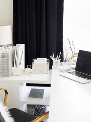 Load image into Gallery viewer, Fontvieille 5 Piece White Desk Organizer Set with Desktop Hanging File Organizer
