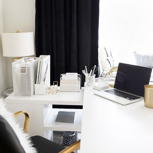 Fontvieille 5 Piece White Desk Organizer Set with Desktop Hanging File Organizer