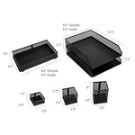 Load image into Gallery viewer, Riviera 6 Piece Black Interlocking Desk Organizer Set
